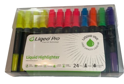 24 Pk Liquid Highlighters Assorted Colors By Liason Pro New In Box Awesome Deal