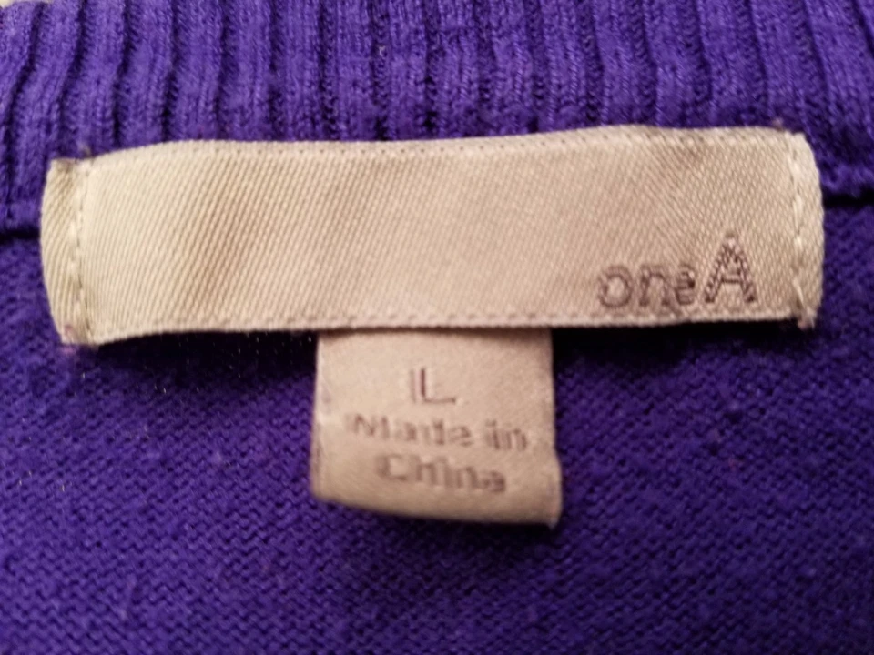 Один A женщин свитер рубашка блузка размер L большой фиолетовый - Изображение 2 из 4