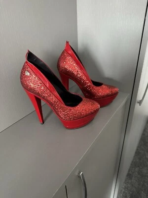 Red Or Dead Red Glitter Heels - Image 1 of 4