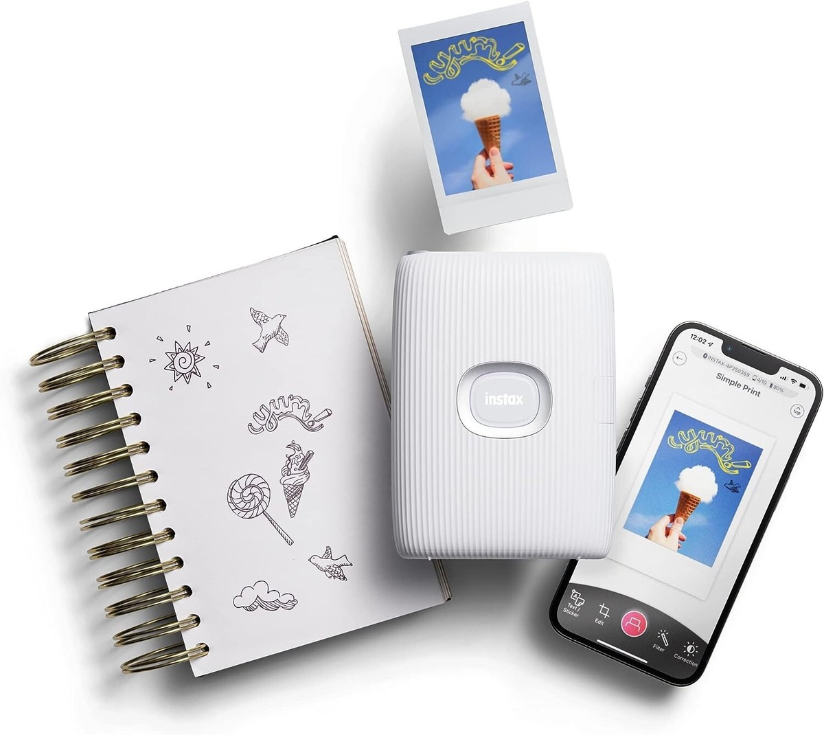Fujifilm Instax Mini Link 2 Smartphone Printer - Clay White | eBay