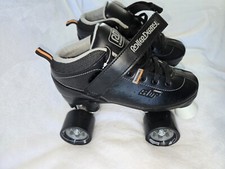 Roller Derby STR Seven Quad Deluxe Speed Skates Black Adult size 6 -Used 1 time