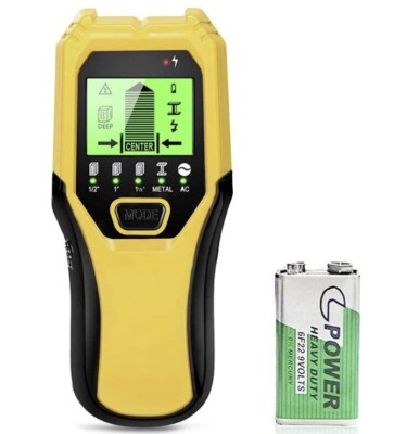 Stud Finder Sensor Wall Scanner - 5 in 1 Electronic Yellow