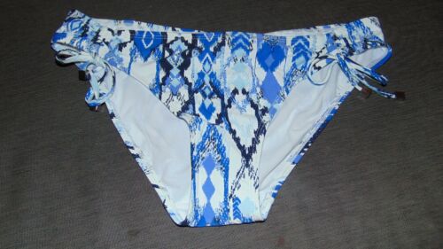 M&S Bikini Bottoms UPF50+ Navajo Print Side Tie 14 White/Blue Mix BNWT - Picture 1 of 1