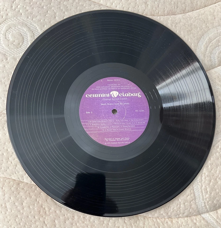 DEREK MAHON Reads His Poetry LP 1973 Claddagh Records CCT11 Belfast Poet Scarce - Image 4 of 4