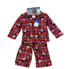 Disney Boys Mickey Mouse Plaid PJ Set Family Sleep Pajamas Christmas 2021 Sz 2T