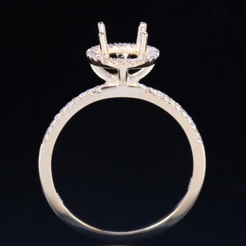 Engagement Semi Mount Ring Solid 10k Yellow Gold 6mm Round Cut Setting Diamonds - Picture 6 of 6