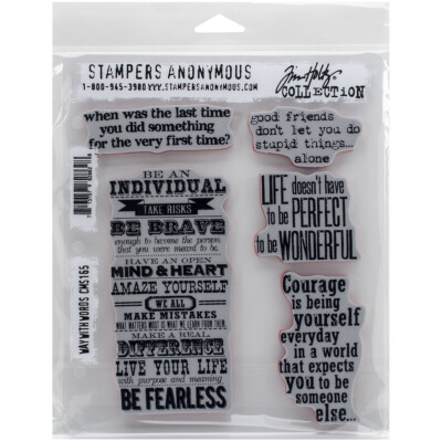 Stampers Anonymous Tim Holtz Cling Rubber Stamp Set 7 by 8.5-Inch Way with Words