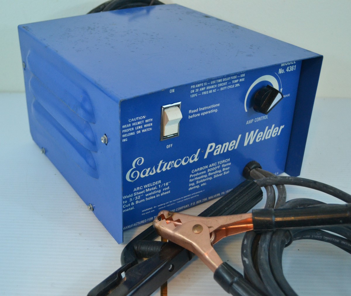 120V Panel Welder Model 4361 Arc Welder 1/16 to 3/32