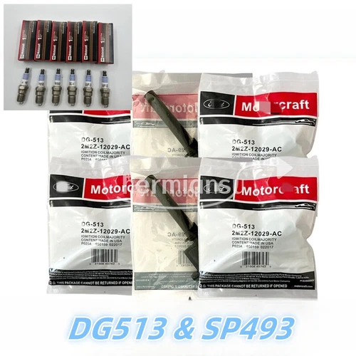 6PCS GENUINE Ignition Coil DG513 & 6PCS Spark Plug SP493 For Ford Escape 3.0L V6