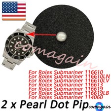 2 Blue Lume Pearl Dot Pip Bezel Insert For Rolex Submariner 116610LV 116613 619