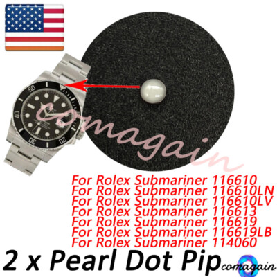 2* Blue Lume Pearl Dot Pip Bezel Insert For Rolex Submariner 116610LV 116613 619