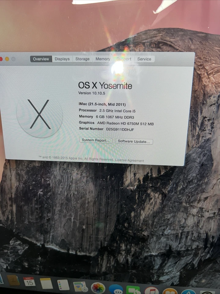 Apple iMac 21.5" Mid 2011 Core i5 2.5GHz 6GB RAM 500GB HDD Radeon HD 6750M - Image 3 of 4