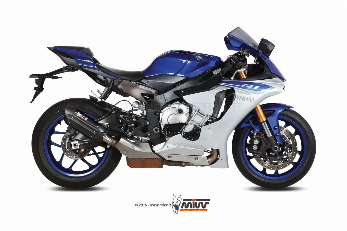 Mivv Exhaust Muffler Suono Black Stainless Steel Yamaha Yzf 1000 R1 2015 > 2023