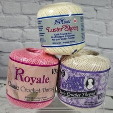 Crochet Thread Lot of 3 New JP Coats Aunt Lydias Royale