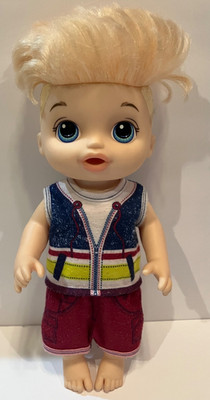 2017 Hasbro Baby Alive Sweet Spoonfuls Boy Baby Doll Blonde Hair Blue Eyes