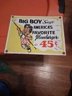 VINTAGE BOBS BURGERS PORCELAIN SIGN FAST FOOD RESTAURANT DINER HAMBURGER BIG BOY