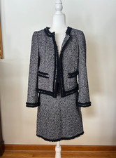 Ladies Brooks Brothers Red Fleece Suit - Navy, Fringe Detail, Size 4