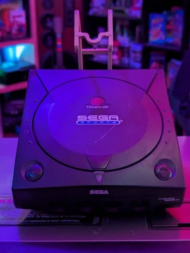 Sega Dreamcast Sports Edition Console Black w/ Cables and Display Stand