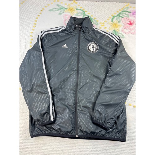 Adidas Brooklyn Nets NBA Full Zip Track Jacket Coat Mens Medium - Picture 1 of 7