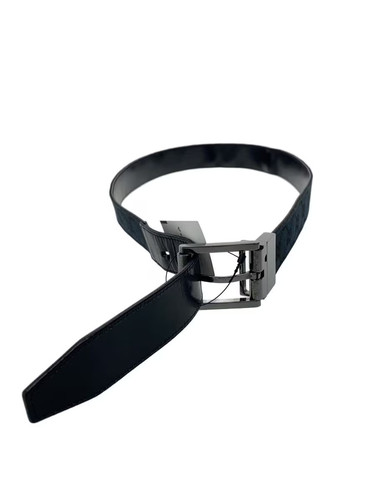 GUCCI Men's Canvas Belt in Black with All-Over Print (121295)