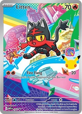 Pokemon Litten (44/52) Mega Evolution Promo LP HOLO