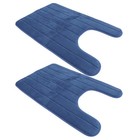  2 Pcs Toilet Mats for Bathroom Pedestal Coral Fleece Machine Washable