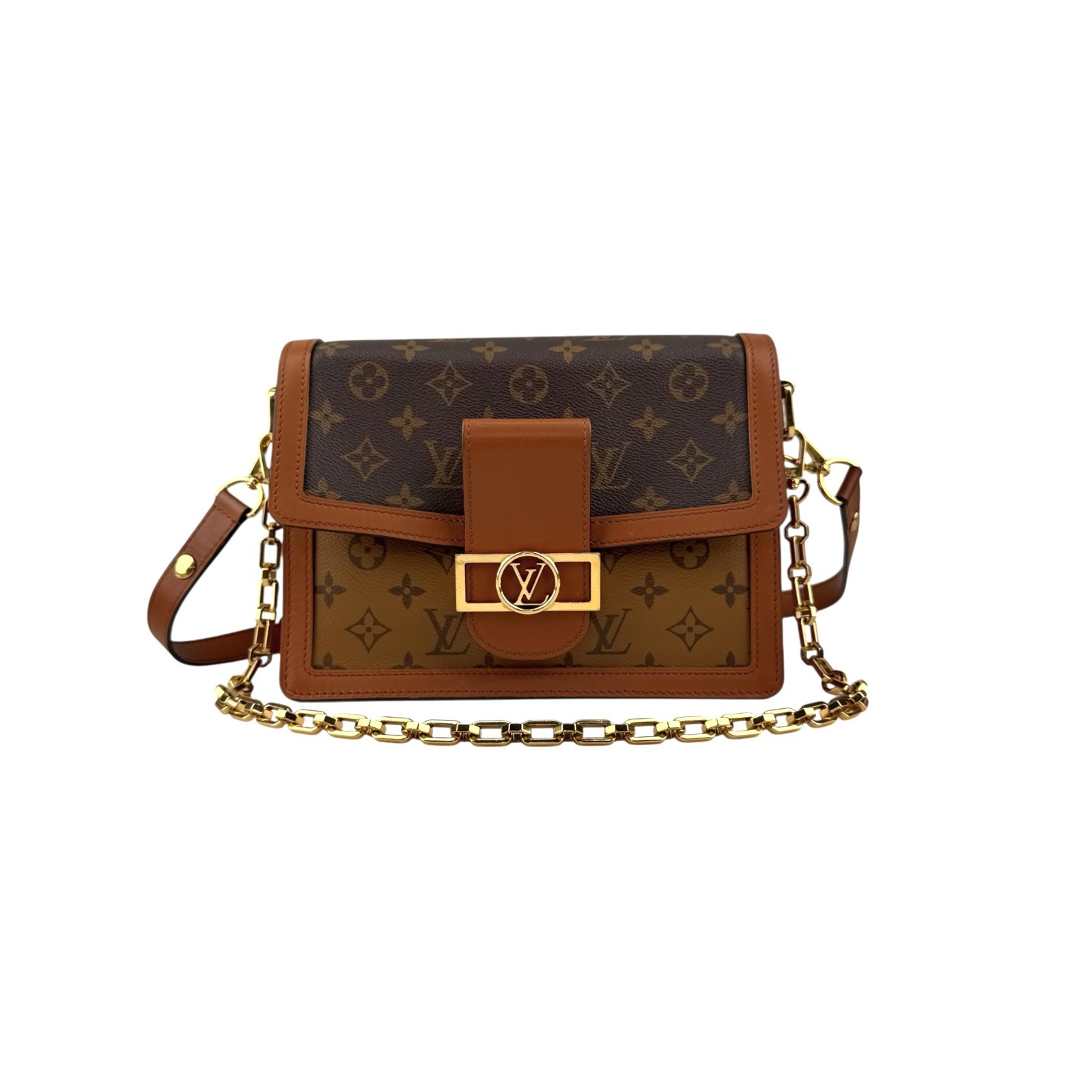 Louis Vuitton Dauphine Monogram Reverse Shoulder Bag Brown
