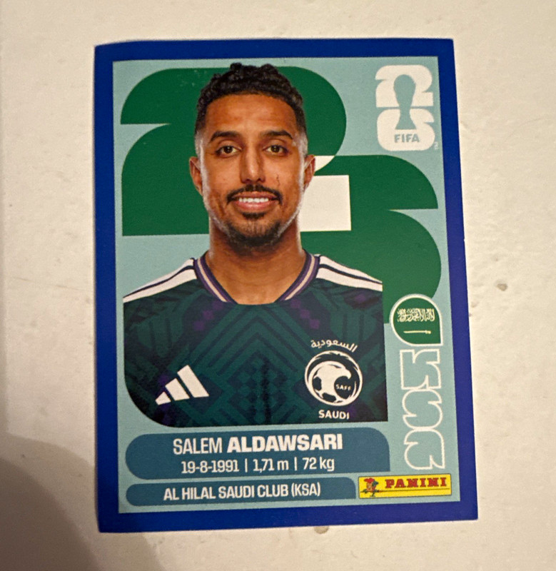 Panini FIFA World Cup 2026 KSA 16 Salem Aldawsari Player Portrait Sticker