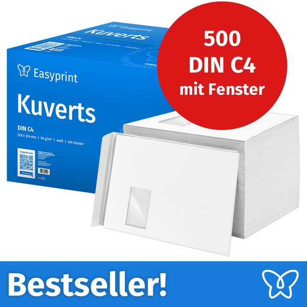 Neu: BriefumschläGe Mit Fenster, DIN C4, 500 StüCk-image