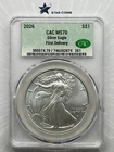 2026 Silver Eagle CAC MS70 First Delivery