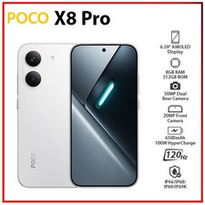Xiaomi POCO X8 Pro 5G 8GB+512GB WHITE Dual SIM Unlocked Android Cell Phone