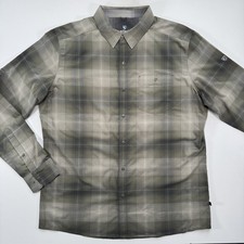 KUHL Response Lite Long Sleeve Shirt Mens Large Green Plaid UPF 30 Never Worn