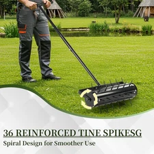 17-inch Lawn Aerator, Rolling Aerator Lawn Tool, Heavy Duty