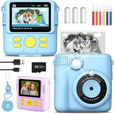 1080P HD Sofortbildkamera Kinderkamera Digital Kamera Fotoapparat für Kinder