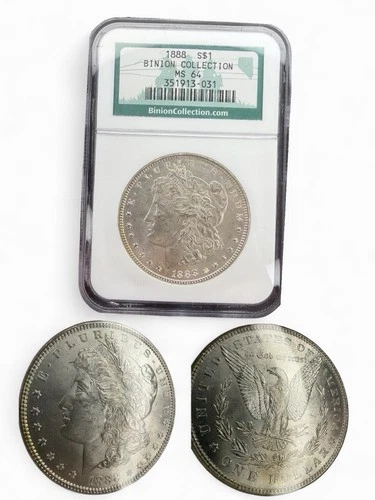 ⭐️NGC BINION HOARD 1888 MS64 MORGAN SILVER DOLLAR ⭐️ BEAUTIFUL LUSTER BOMB