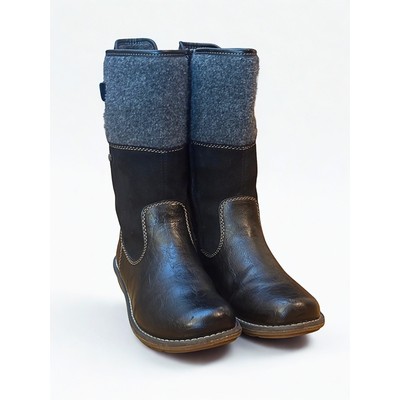 Remonte Women s Leather & Felt Winter Boots Size 37 (US 6.5 7)Shearling Lined