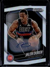 2024-25 Panini Prizm Black Jalen Duren Auto Autograph Silver Prizm #190 Pistons