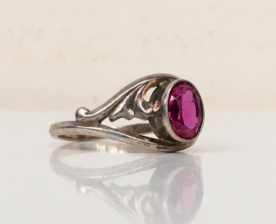 Ring № 77 Vintage Soviet Red Ruby Ring Silver Rin… - image 10