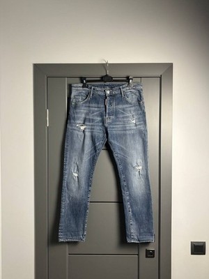 Dsquared2 Skater Jean Men's Size 50 (US 34) Distressed Blue Denim Italy 2023