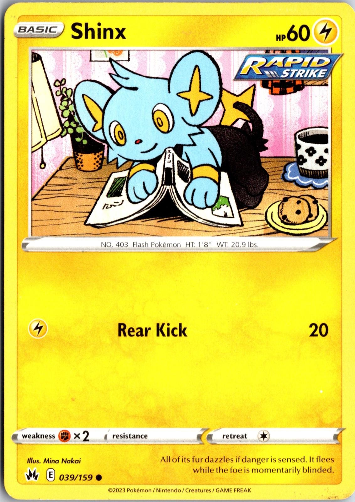 Shinx 039/159 Common Crown Zenith Pokemon Lightly Played