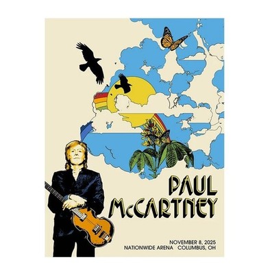 Paul McCartney Got Back 2025 Columbus Event Poster reprint
