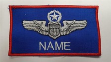 U.S. AIR FORCE COMMAND PILOT NAMETAG BESTICKT MIT WUNSCHNAMEN AUFNÄHER PATCH KAR