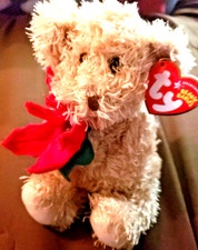 - 2005 HOLIDAY TEDDY Beanie Baby, 'TY' ORIGINAL, RETIRED MWMT. XMAS Pointsetta