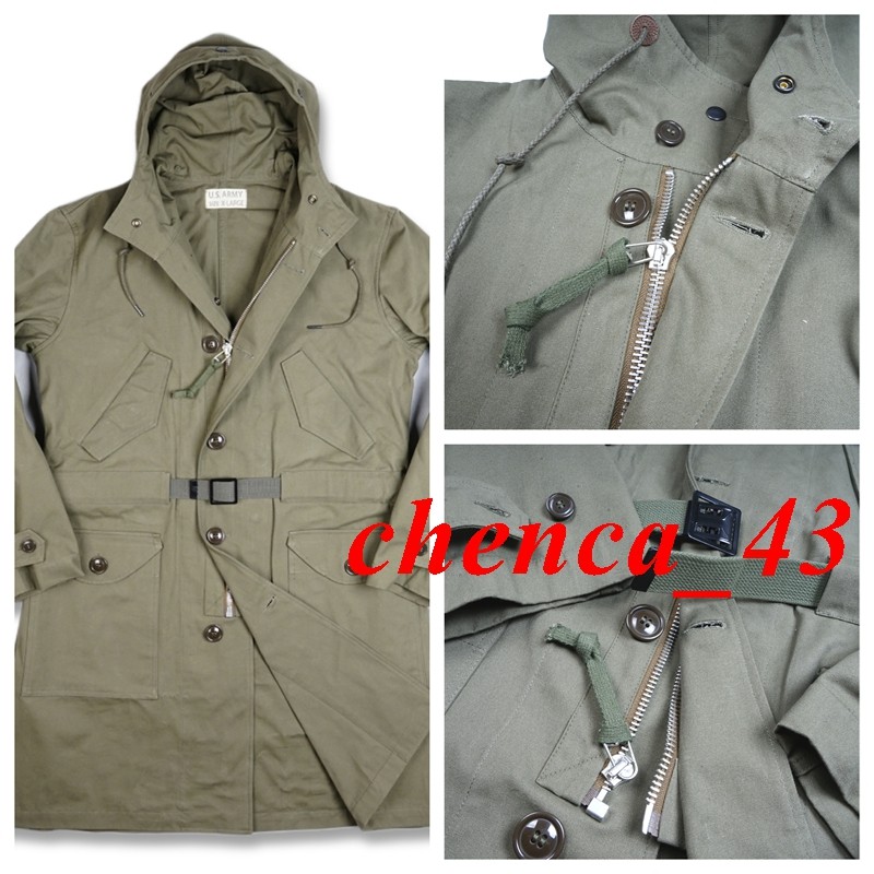 WW2 U.S. Army M-1947 Parka Mens M47 Vintage Military Trench Jacket