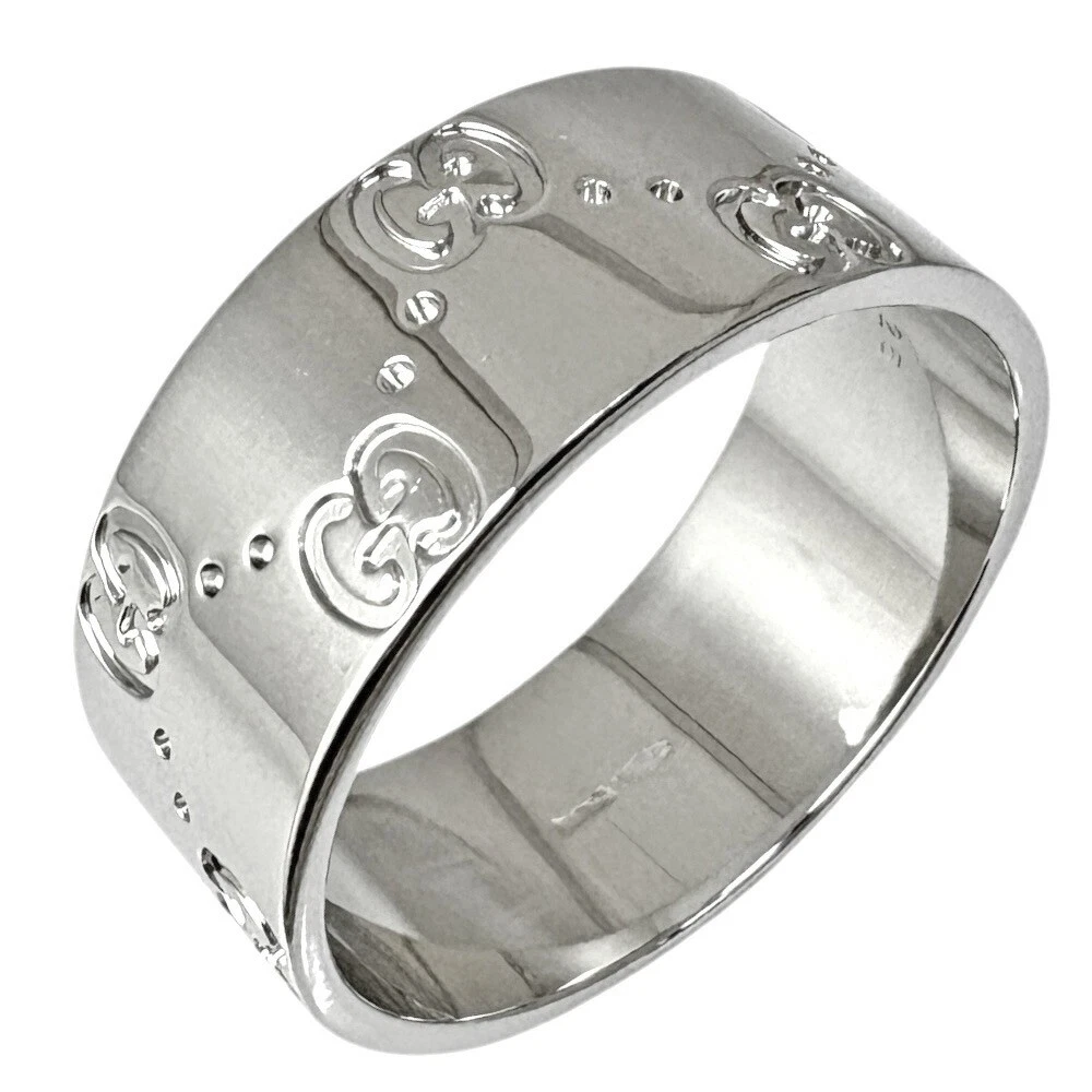 Bague Gucci GG Icon US2.253.5 or blanc 18 carats bijoux pour homme