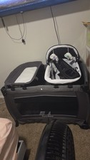 Pamo Babe Portable Foldable Gray Play Yard with Bassinet and Changing Table