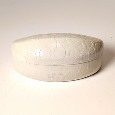 Coach Signature White Plastic Hard Clamshell Case for Glasses Sunglasses