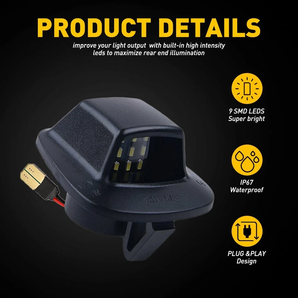 2X Para Dakota/Mitsubishi Dodge Raider/Ram Placa de LED Branca Lâmpada de Licença EOM - Imagem 4 de 4