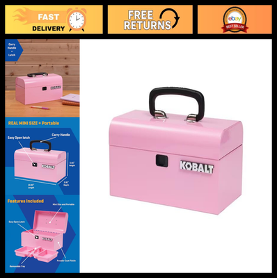 #ad Retro Portable Mini Toolbox Pink Steel Tool Box for Crafts amp; DIY Projects $51.99