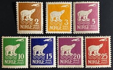 Norway Stamps MNH Polar Bear Svalbard Stamps Complete Year 1925 (CV:110 USD)